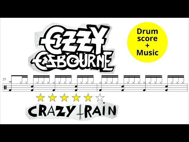 Ozzy Osbourne - Crazy Train [DRUM SCORE + MUSIC]