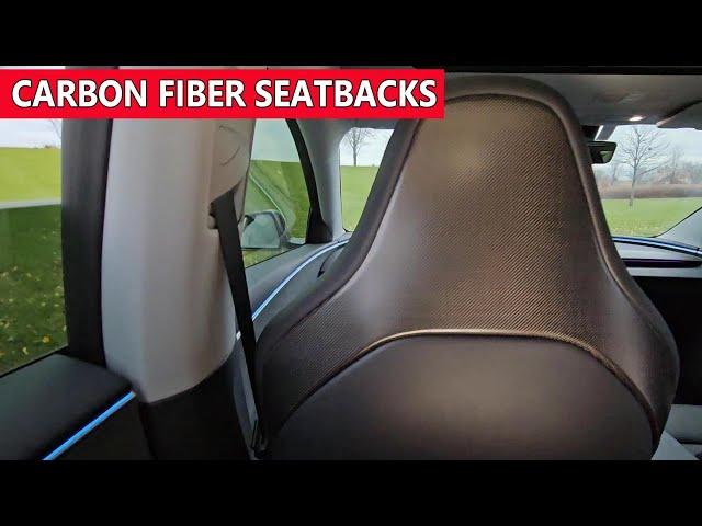 Real Carbon Fiber Seatbacks for Tesla Model 3 Performance