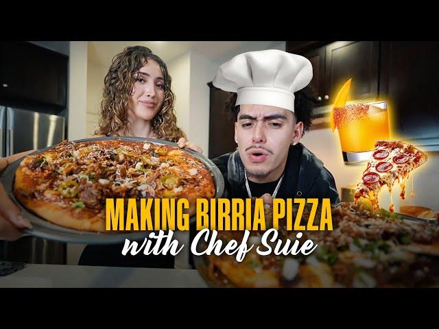 CHEF SUIE Teaches Me How to Cook!! *BIRRIA PIZZA + AGUA FRESCA!!!*