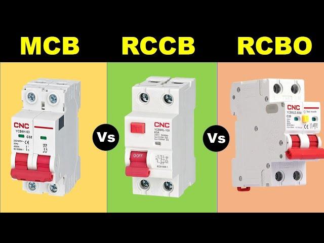 Difference Between MCB, RCCB & RCBO Circuit Breaker @TheElectricalGuy