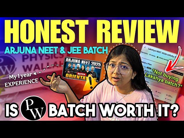 Physics Wallah Arjuna NEET & JEE Batch HONEST REVIEW|| My 1 year experience 