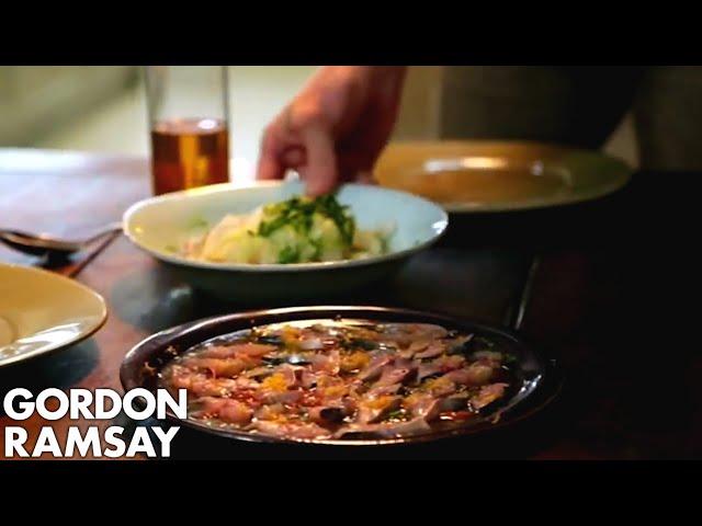 Gordon Ramsay's Mackerel Ceviche with Fennel Salad & Quinoa Salad Recipe