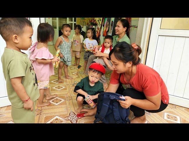 Tom's first day of school | Little Tom's family's journey of casting nets to catch fish