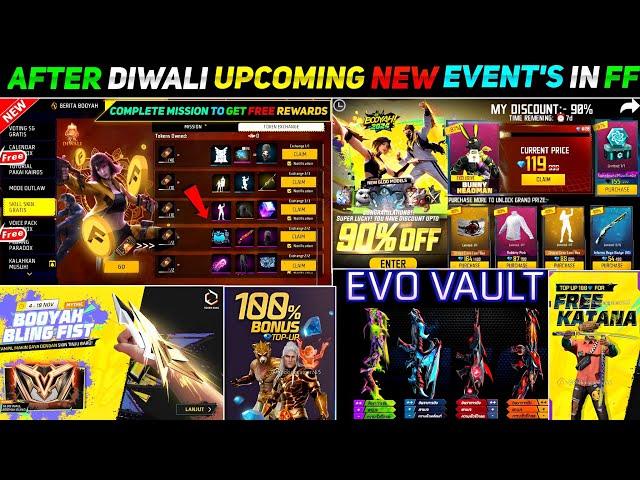 After Diwali Special New Events | Free Fire New Event | Ff New Event Today | Upcoming new event ff