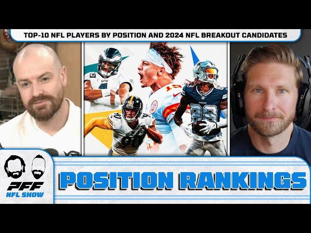 Top-10 NFL Players by Position and 2024 NFL Breakout Candidates | PFF NFL Show