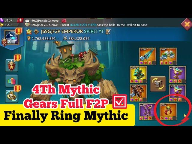 F2P Main Account 2025 Biggest Upgrade 4th Mythic Gears || Lords Mobile