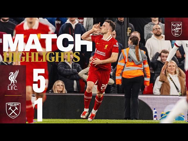 Jota, Salah & Gakpo score in FIVE goal win! | Liverpool 5-1 West Ham | Carabao Cup Highlights