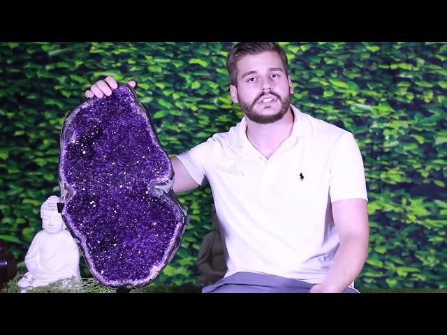 Cosmic Cuts - Uruguayan Amethyst Geode W/ Stand! Precious Stones and Specimen