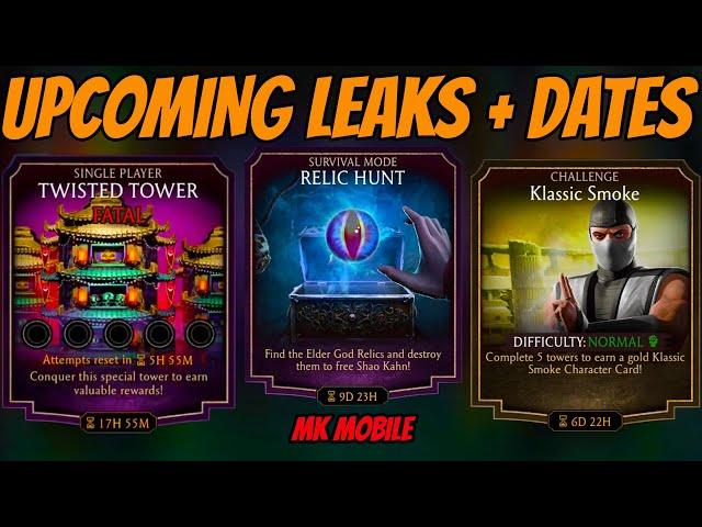 NEW CONFIRMED LEAKS | FATAL TWISTED TOWER, RELIC HUNT EVENT & UPCOMING CHALLENGES IN mk mobile