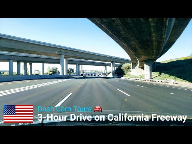 3-Hour Drive on California Freeway || Dash Cam Tours 