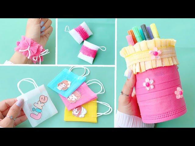 4 EASY DIY IDEAS WITH MASK | Waste Mask Idea | Reuse Idea | How to make Cute Craft Idea With Mask