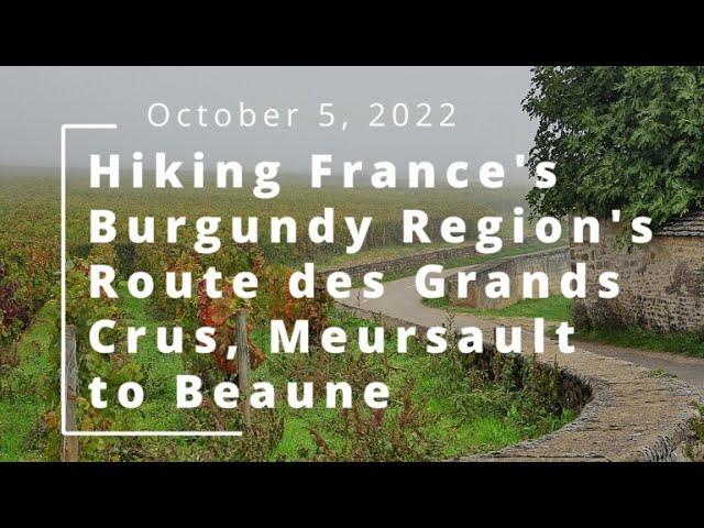 Hiking France's Burgundy Region's Route des Grands Crus, Meursault to Beaune (Oct 5, 2022)