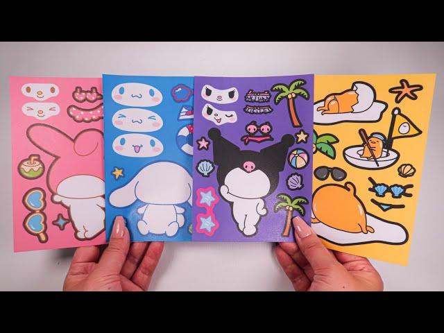 [ Paper Diy ] Sanrio Summer Sticker Book ASMR