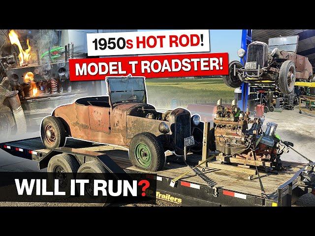 Abandoned 1950s Hot Rod Roadster! Hopped up 1932 Ford and Model T Combination! Will It Run?!?