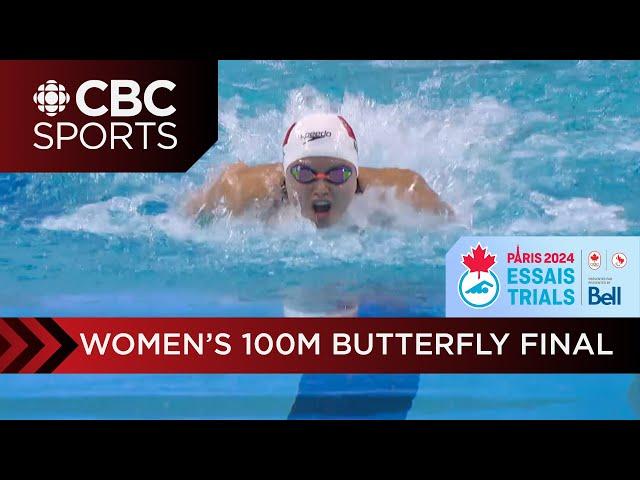 Maggie MacNeil and Mary-Sophie Harvey impressive in women's 100m Butterfly final on Day 1 at Trials