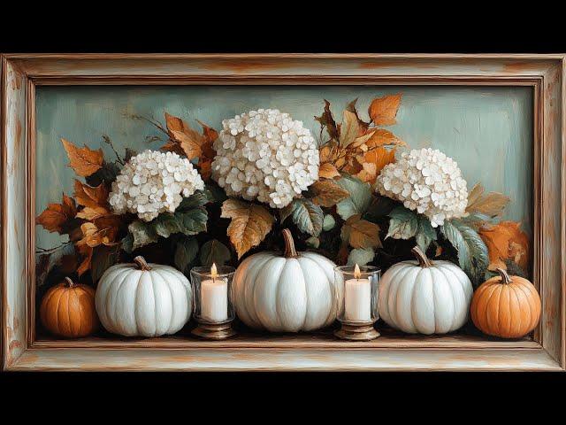 BREATHTAKING HYDRANGEA HARVEST VINTAGE FRAME TV ART 4K