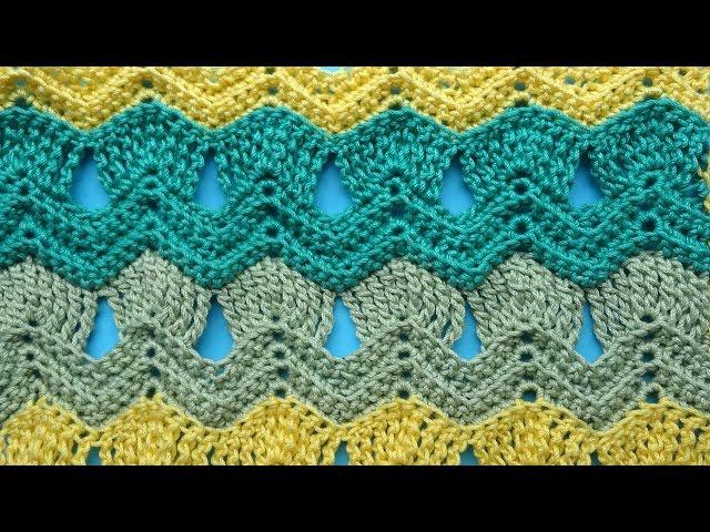 Ripple Crochet pattern   Зигзаг Узоры вязания крючком 23
