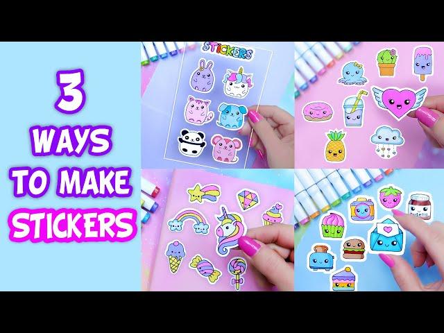 3 Ways! How to Make Stickers/ DIY Stickers / Handmade Stickers / Homemade Stickers