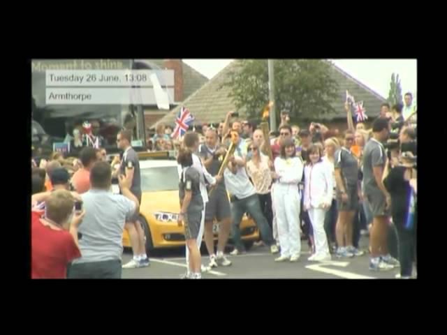 Doncaster's  Simon Boguszewski  carrying  the Olympic Flame for over 700 Metres. 2012