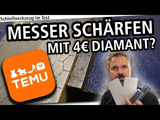 Messer schärfen mit 4 Euro Diamantplatte! Muss es immer teuer sein? Temu Schleif Werkzeug im Test