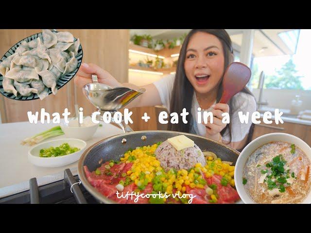 what i cook + eat in a week | dad's birthday dinner,  late night noodles, easy weekday recipes