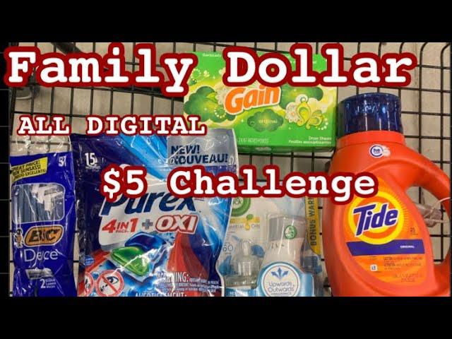 Couponing at Family Dollar | $5 Challenge | ALL DIGITAL | Easy Coupon Deal