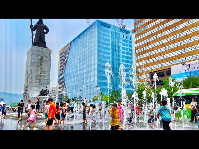 [4K SEOUL] ‘도심 속 공원’ 으로 업그레이드 된 광화문 광장 (Binaural Sounds) Gwanghwamun Square Reopens With New impress