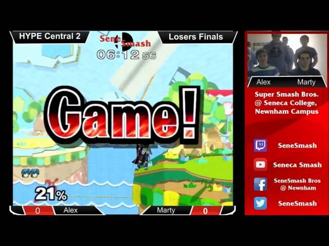 HYPECENTRAL 2 - Alex (White Marth) Vs. Marty (Marth) - SSBM - Losers Finals