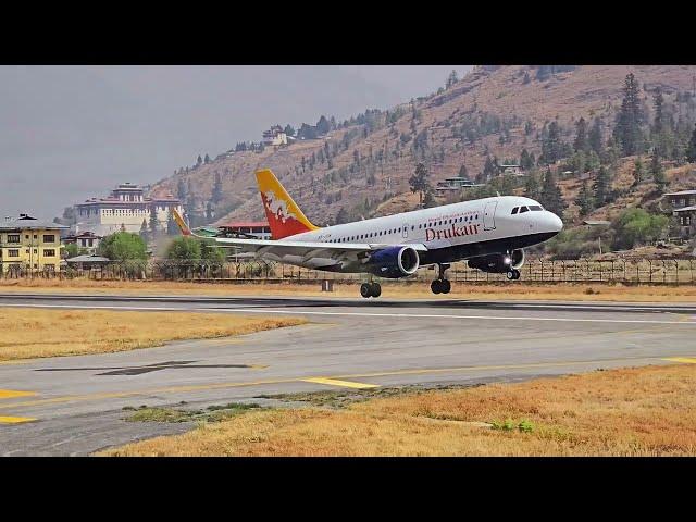 Drukair & Bhutan Airlines Landing at PARO – World's Most Challenging Airport!
