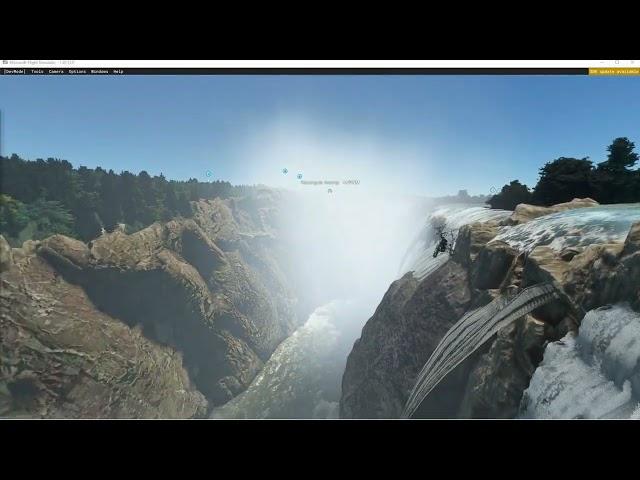 MSFS 2020   WATCH Bungee Jumping surrounded by ANIMATED waterfalls of VICTORIA FALLS Excellent Addon