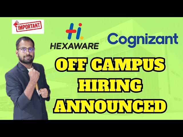 Hexaware Announced Hiring For Freshers | Cognizant Latest Hiring | Freshers Must Watch and Apply