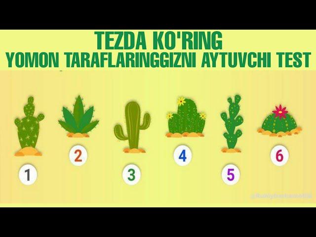 Yomon taraflaringgizni aytaymi psixologik test