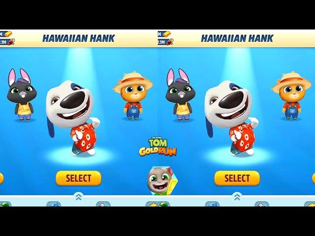 TALKING TOM GOLD RUN FUNNY - HAWALLAN HANK vs CYBER RACCOON ENJOY VILLAGE TOP GAMEPLAY