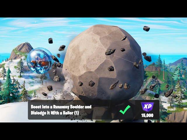 Boost Into a Runaway Boulder and Dislodge it With a Baller - Fortnite Quests