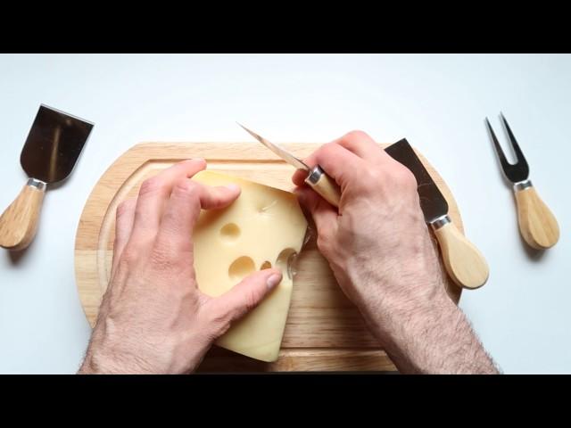 Cheese Board Review Set by StarBlue - with 4 Knives and Slide Out Drawer