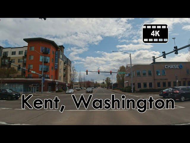 Driving in Downtown Kent, Washington - 4K