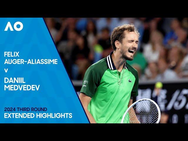 Felix Auger-Aliassime v Daniil Medvedev Extended Highlights | Australian Open 2024 Third Round