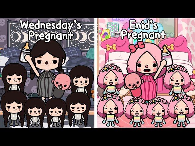 Wednesday Addams And Enid Are Pregnant In Toca Boca | Sad Story | Toca Life World