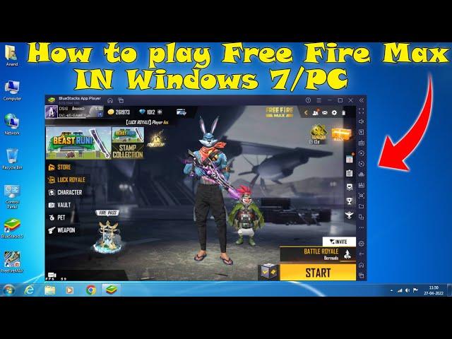 How to install bluestacks 5 And Free Fire max in Windows 7/PC