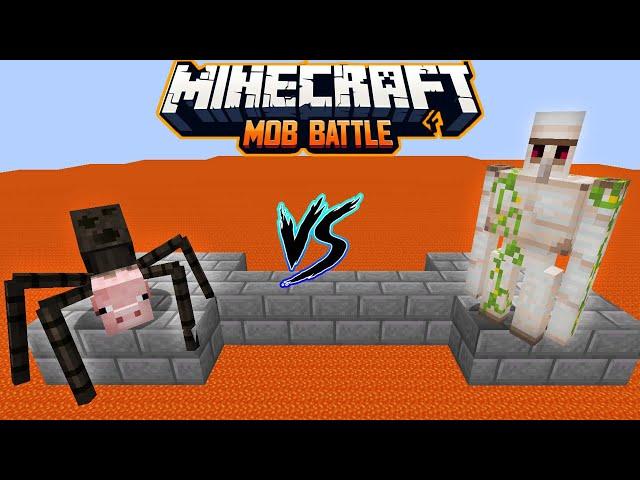 Spider Pig vs All Golems in Minecraft Battle - Iron Golem - Diamond golem