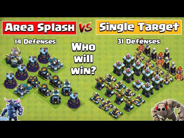 Area Splash Defense Vs Single Target Defense Formation | Clash of Clans