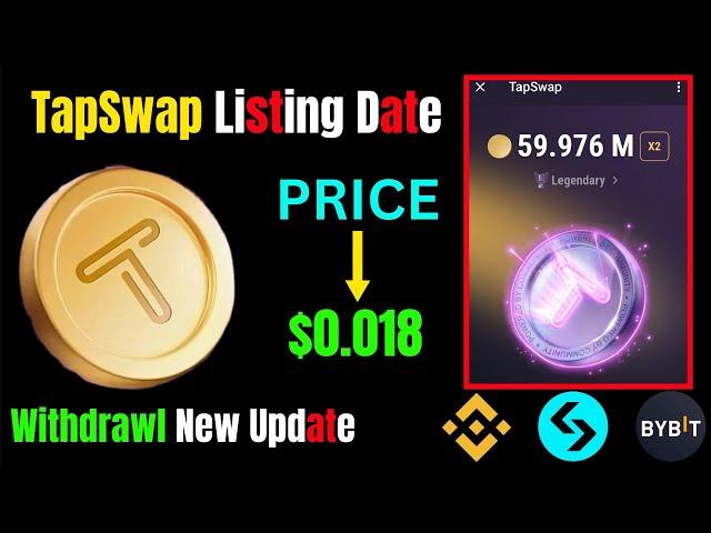 TapSwap Listing Date | TapSwap Airdrop Withdrawl | Tapswap New Update |