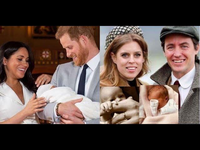 Meghan Markle, Prince Harry & Princess Beatrice Royal baby photos. What do you notice?