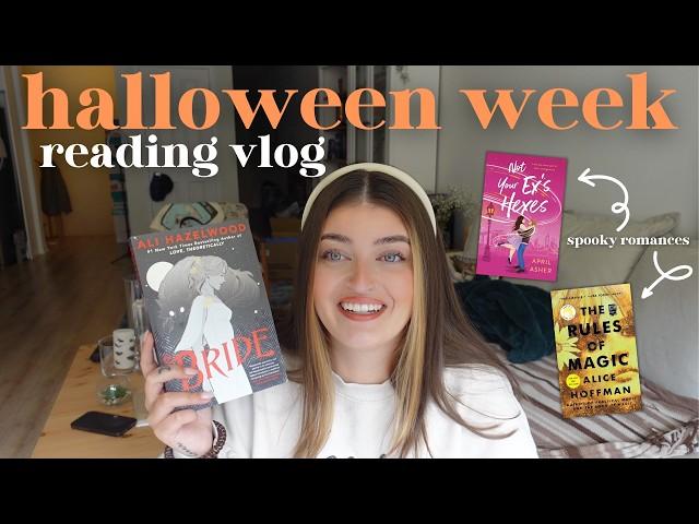 halloween week reading vlog: reading only spooky romances! ‍️