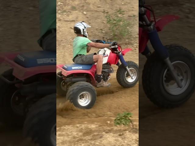 3 wheeler berm blasting #shorts #honda #3wheeler