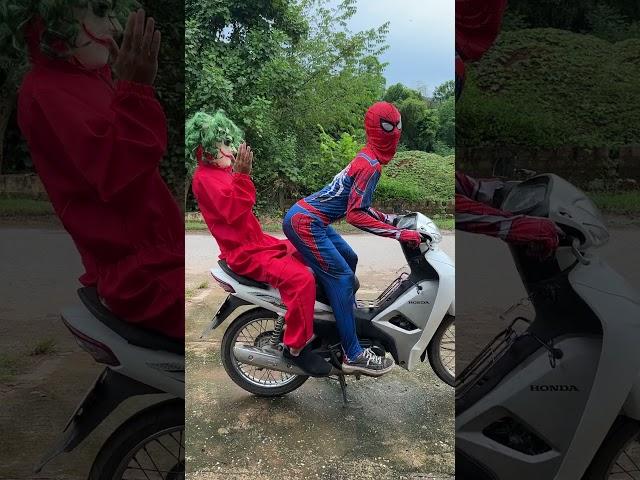 Sitting on motorbike #spiderman #superman #superhero #animation #sonic #deadpool