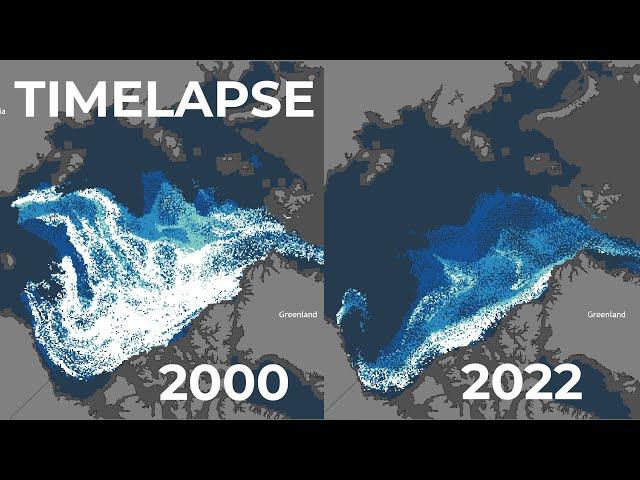 Arctic Sea Ice Melting Over the Years | 2000-2022 Time-lapse