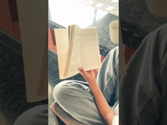 Cozy book reading at cloudy weather
