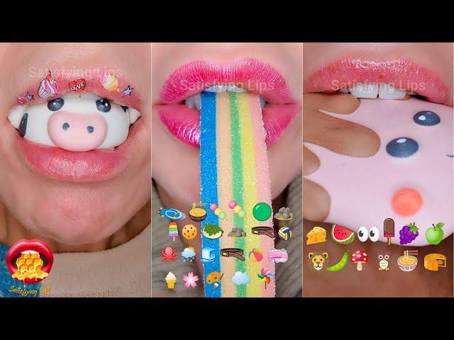 Satisfying ASMR Eating EMOJI FOOD CHALLENGE Compilation Mukbang 먹방