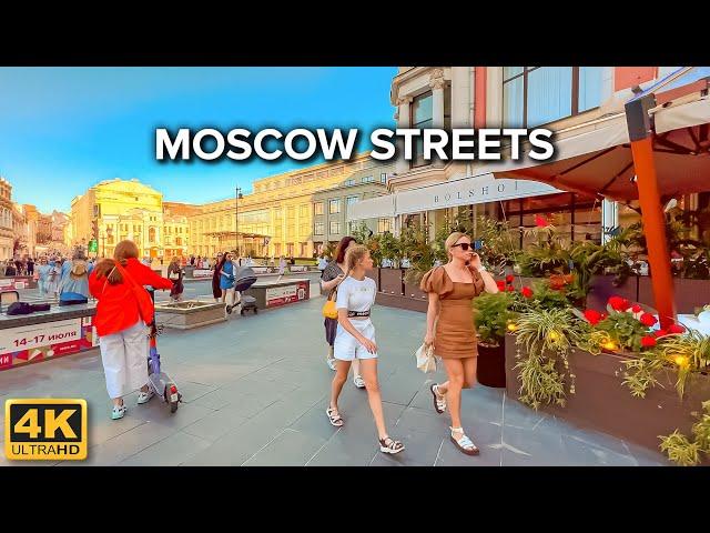 [4K]  Moscow Streets ️ Kamergersky Lane and Kuznetsky Most Street | Pedestrian Route | June 2022